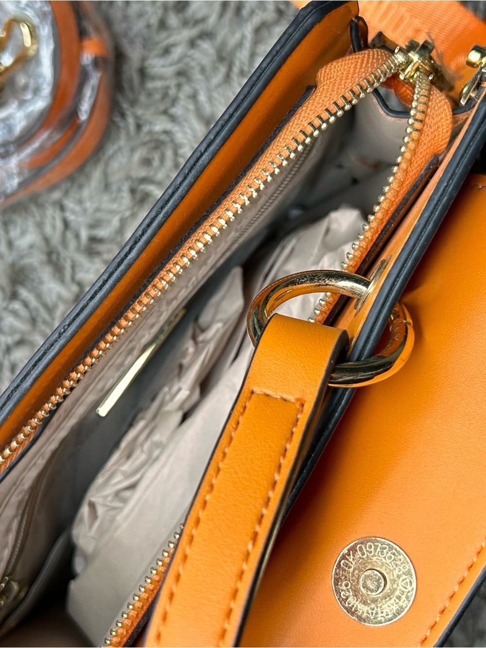 Steve Madden Orange Embossed Logo Crossbody Bag - Picture 8 of 11